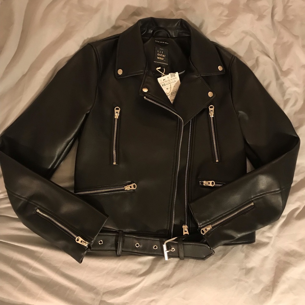 Zara Faux Leather Biker Jacket